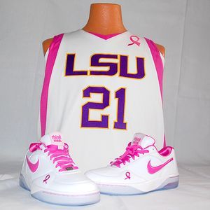 Why do some Michigan basketball players wear pink shoes? 