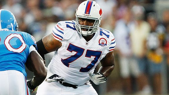 Buffalo Bills offensive tackle Demetrius Bell as the New York Jets