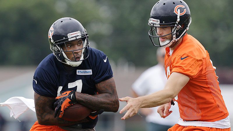 Chicago Bears offensive tackle Jermon Bushrod stands on the field