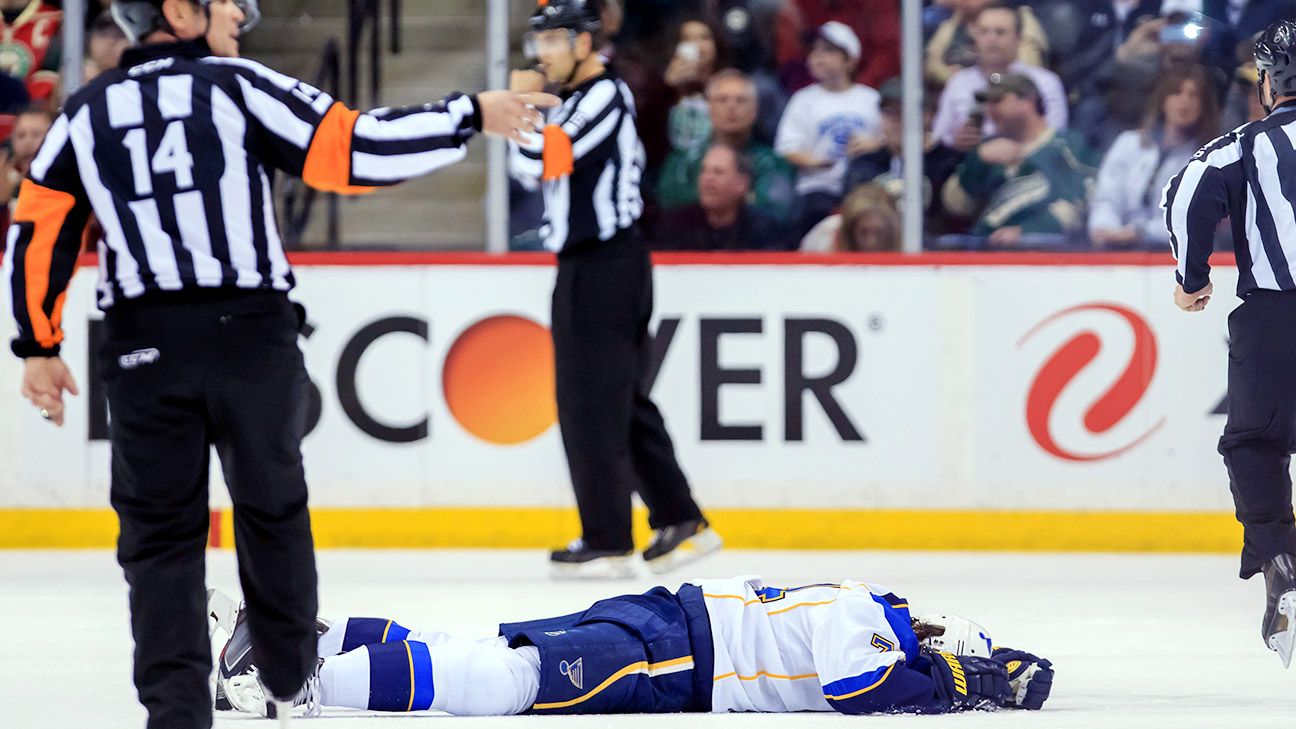 Blues star T.J. Oshie knocked out of loss to Minnesota after Mike Rupp's  shot to head – New York Daily News