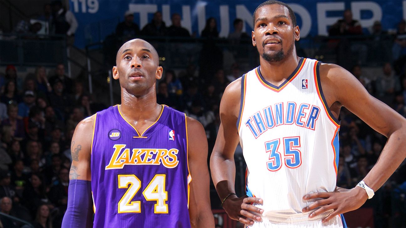 Kevin Durant says Michael Jordan, Kobe Bryant are the greatest of