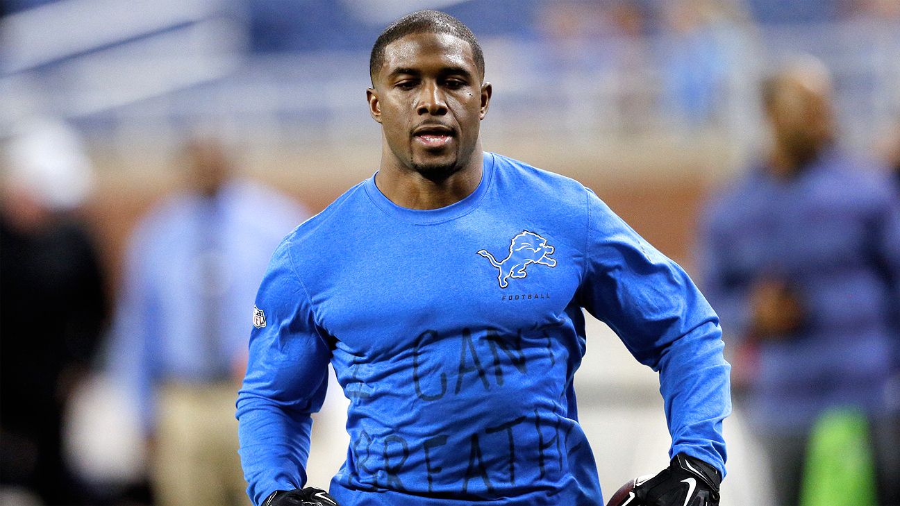 Reggie Bush of Detroit Lions wears 'I Can't Breathe' shirt before game -  ESPN