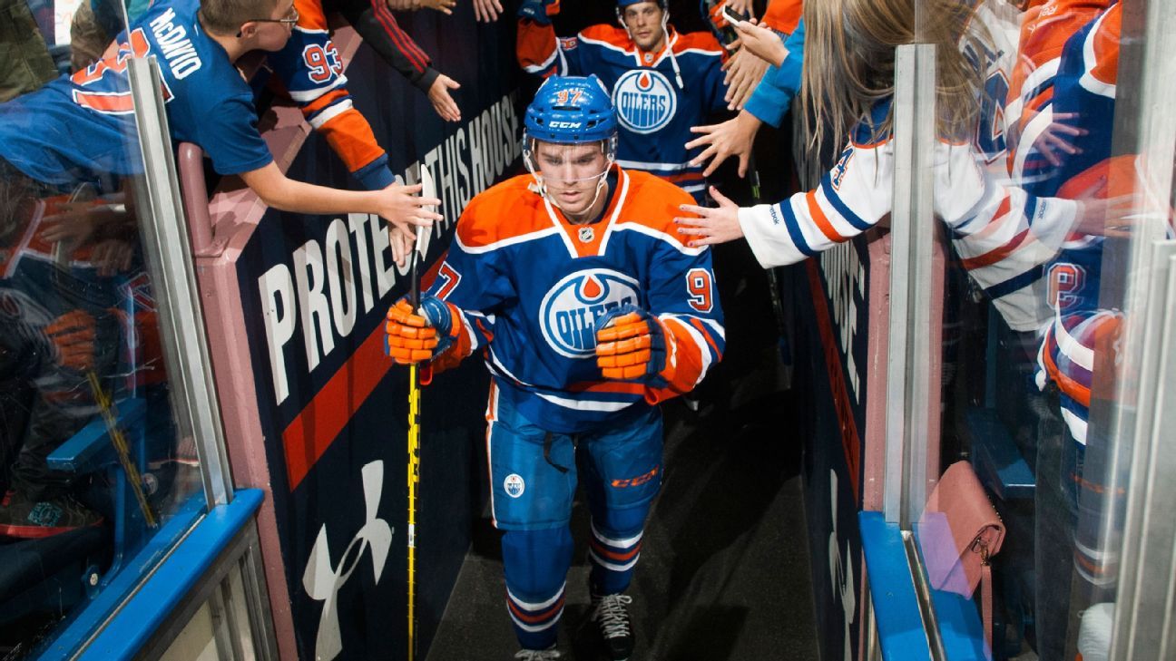 Connor McDavid of Team North America lines up prior to the game News  Photo - Getty Images