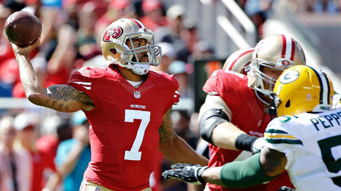 Colin Kaepernick, San Francisco 49ers fade late against Green Bay - ESPN -  San Francisco 49ers Blog- ESPN