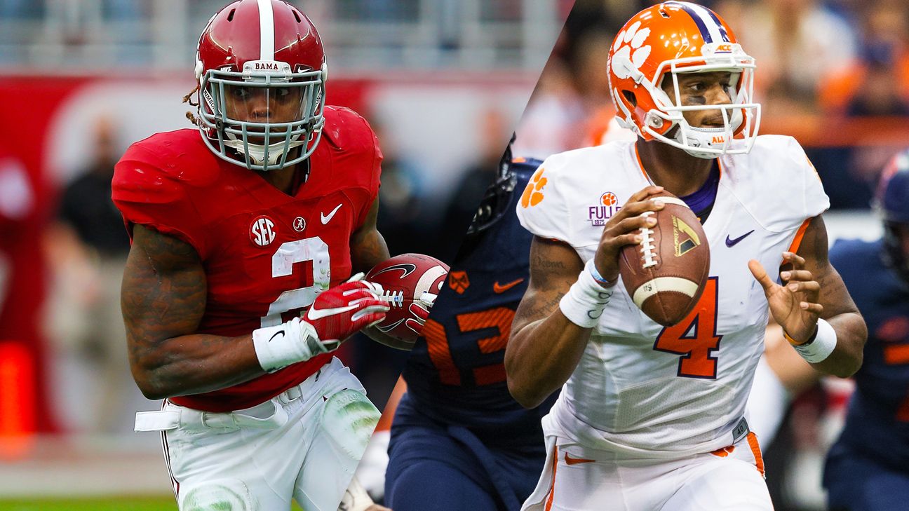 Clemson, Alabama lead ESPN experts' College Football ...