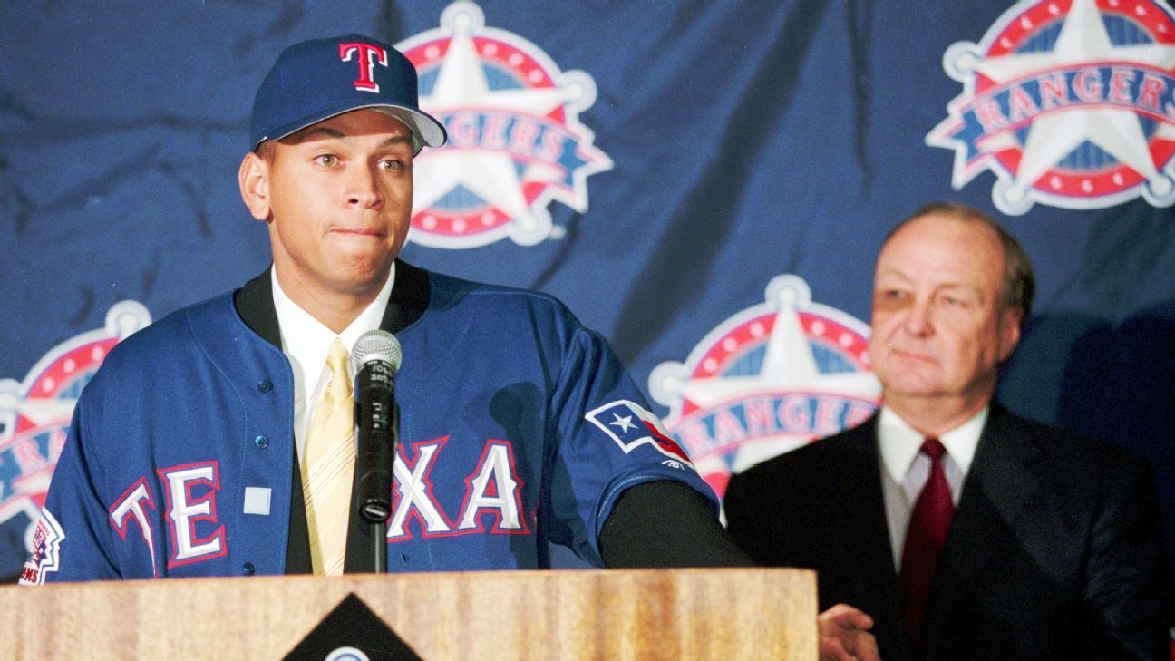 Alex Rodriguez Texas Rangers Autographed 16 x 20 Throwing Photograph with 02 03 Gold Glove Inscription