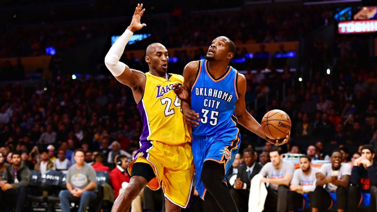 NBA - With a smile, Kobe Bryant loses battle with Kevin Durant