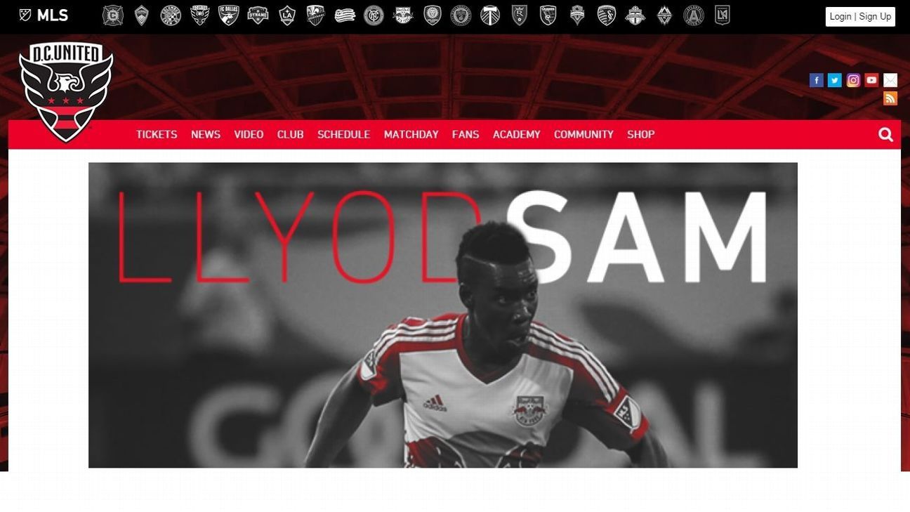 D.C. United website spells 'Llyod Sam' ESPN
