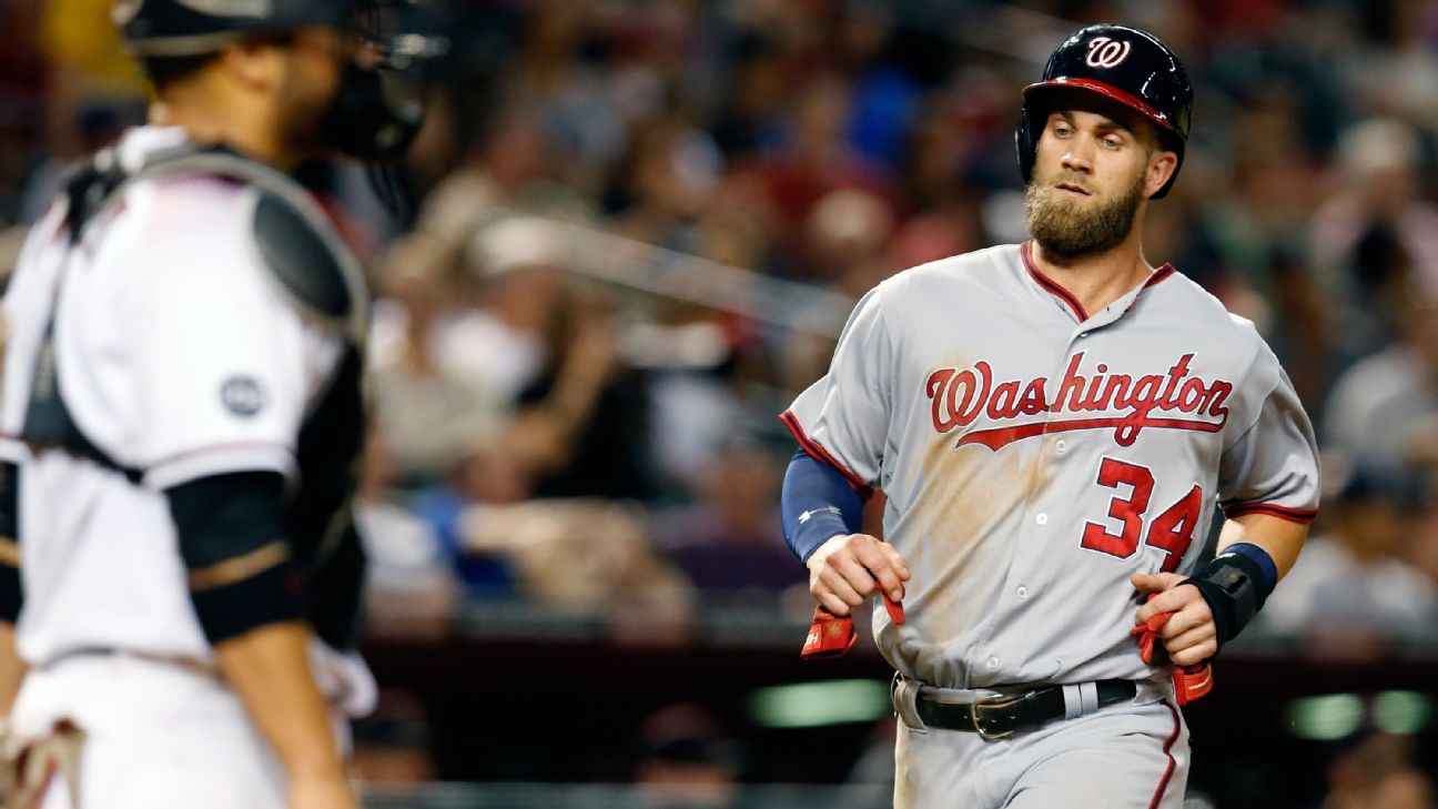 Washington Nationals outfielder Bryce Harper out for 3rd straight game
