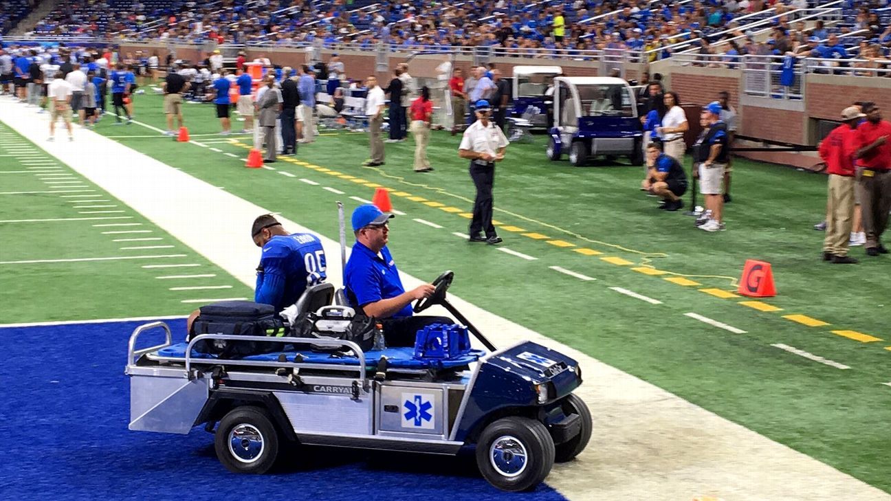 Shock Detroit Lions Rb Leaves Practice With Leg Injury - k366x0p
