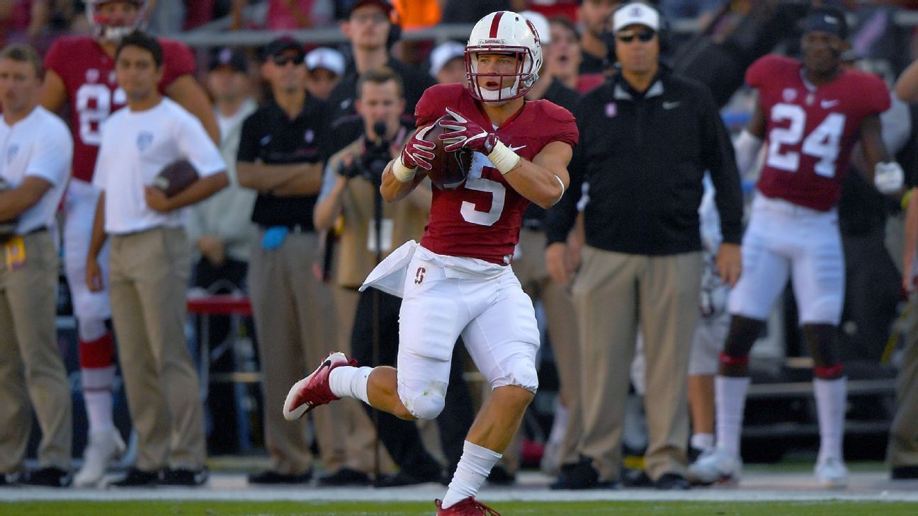 Christian McCaffrey of the Stanford Cardinal rushes with the ball News  Photo - Getty Images