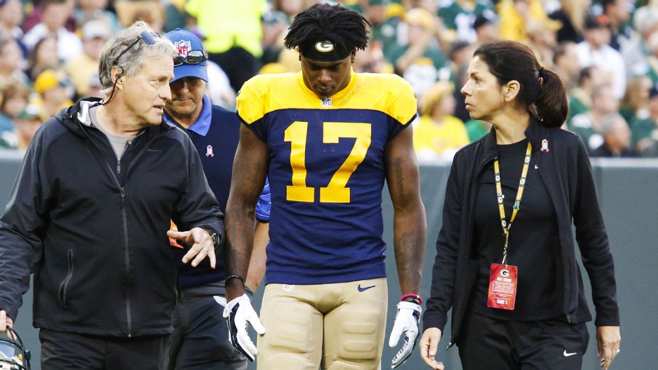 Davante Adams of Green Bay Packers diagnosed with concussion - ESPN