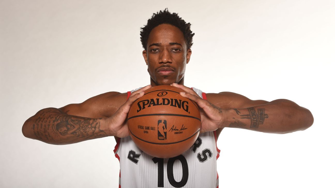 San Antonio Spurs' DeMar DeRozan no longer looking north