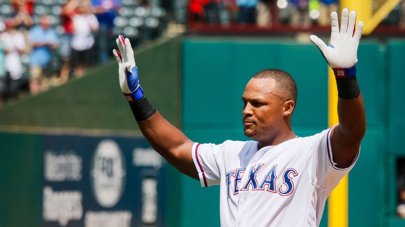 Beltre's No. 29 jersey being retired by Rangers 