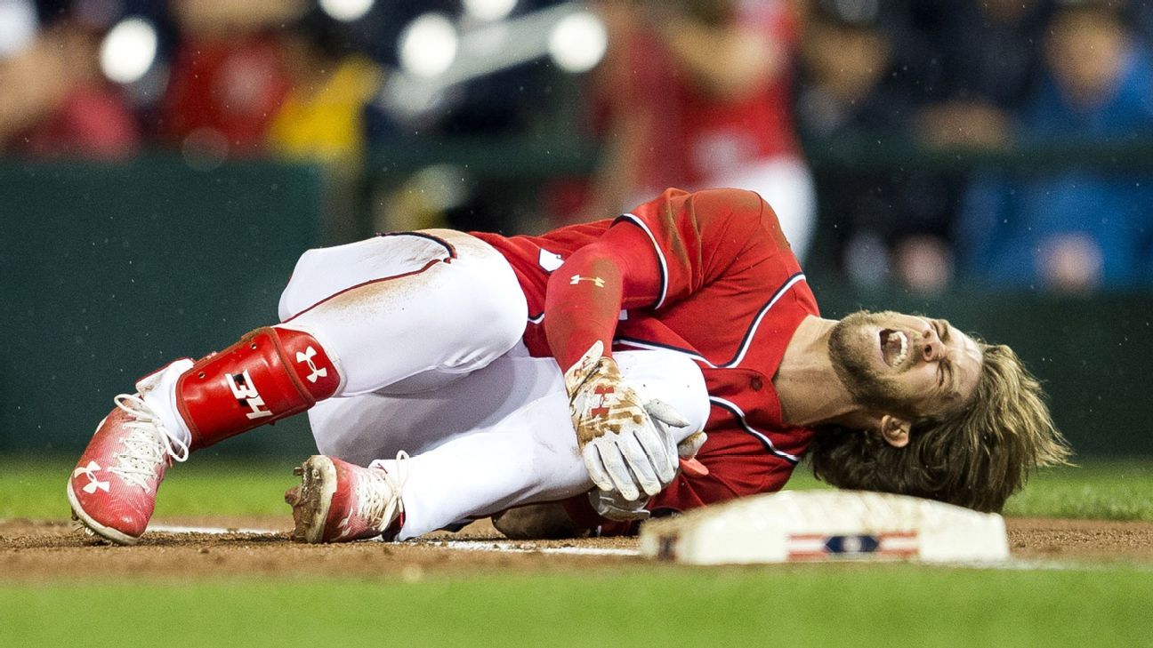 Bryce Harper bruised bone, does not have ligament or tendon damage