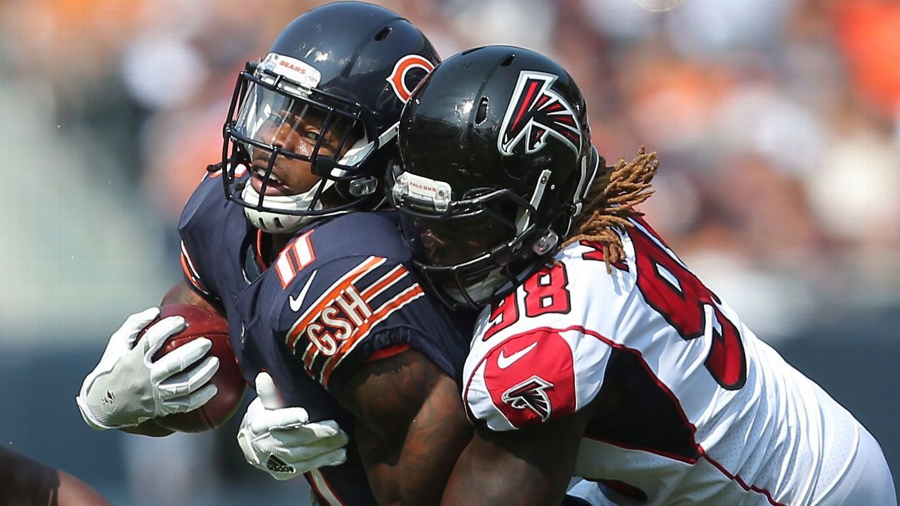 Chicago Bears wide receiver Kevin White (11) lines up against the New York  Jets during an