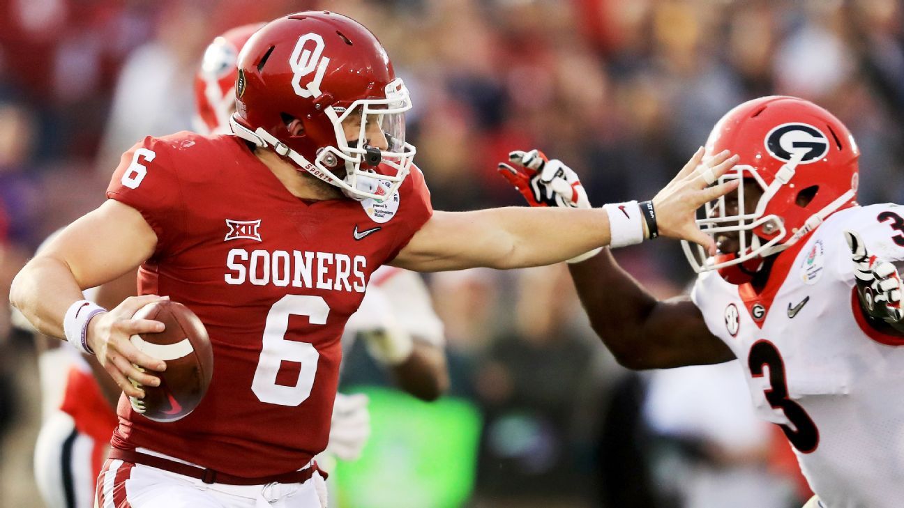 Oklahoma QB Baker Mayfield enters Rose Bowl with a 'Pretenders' sign