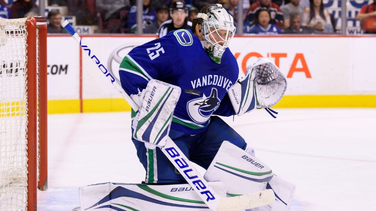 Jacob Markstrom Vancouver Canucks Fanatics Authentic Unsigned Blue Jersey  Save Photograph