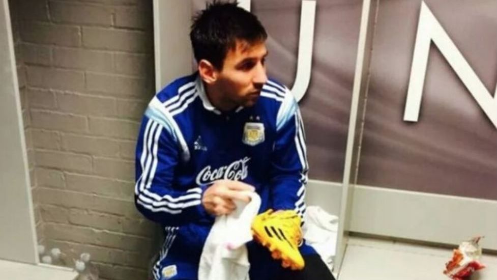 Image result for Messi's picture in United dressing room