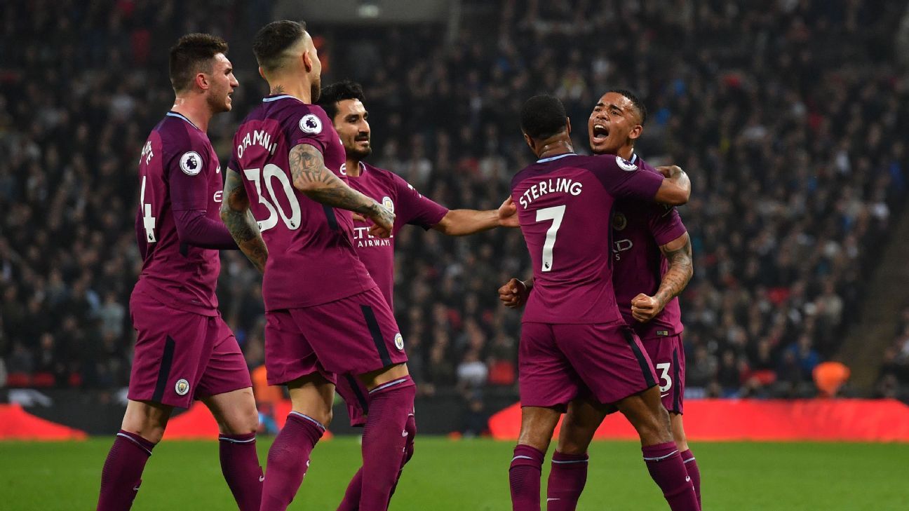 Raheem Sterling of Manchester City in action. UEFA Champions league match,  quarter final, 2nd leg match ,Manchester City v Tottenham Hotspur at the  Etihad Stadium in Manchester on Wednesday 17th April 2019.