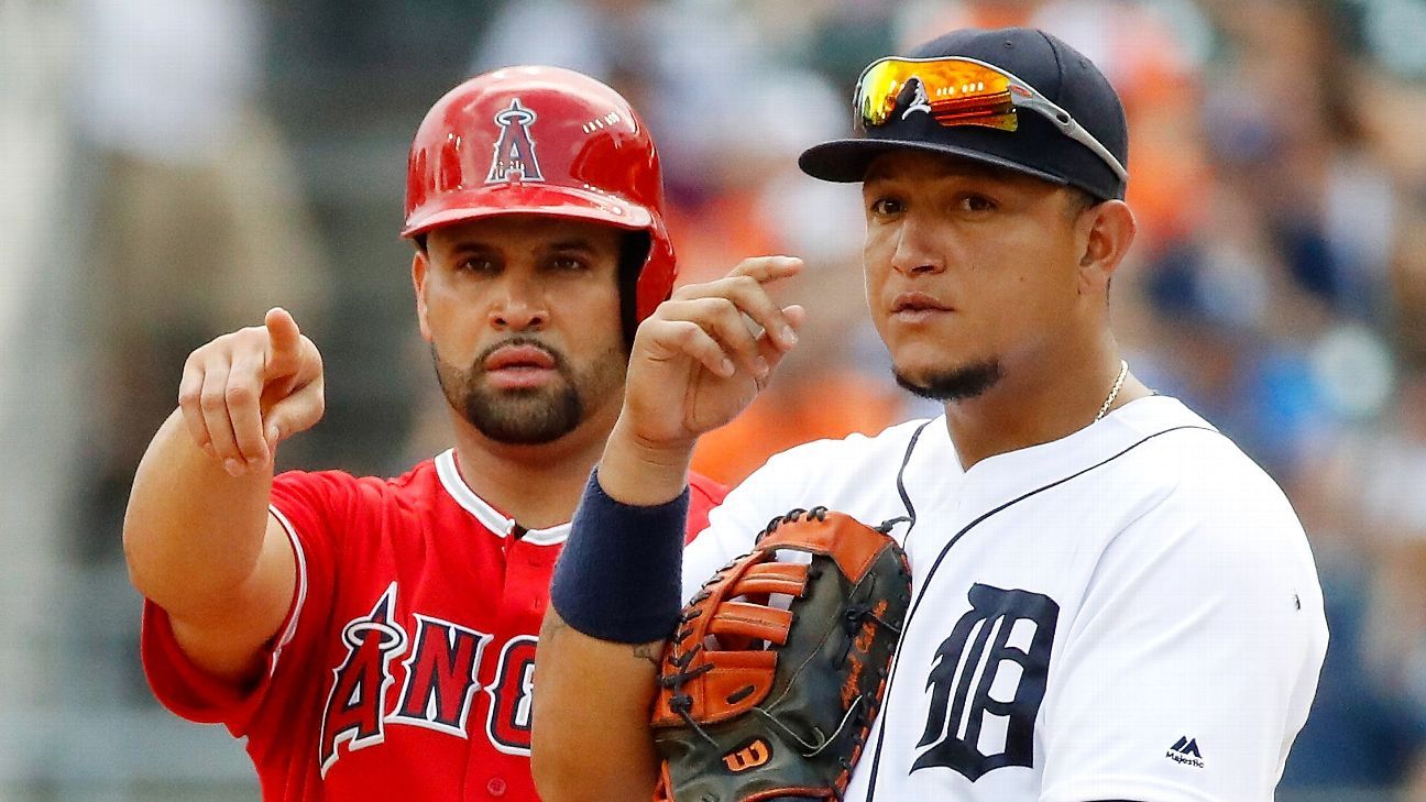 St. Louis Cardinals' Albert Pujols, Detroit Tigers' Miguel Cabrera