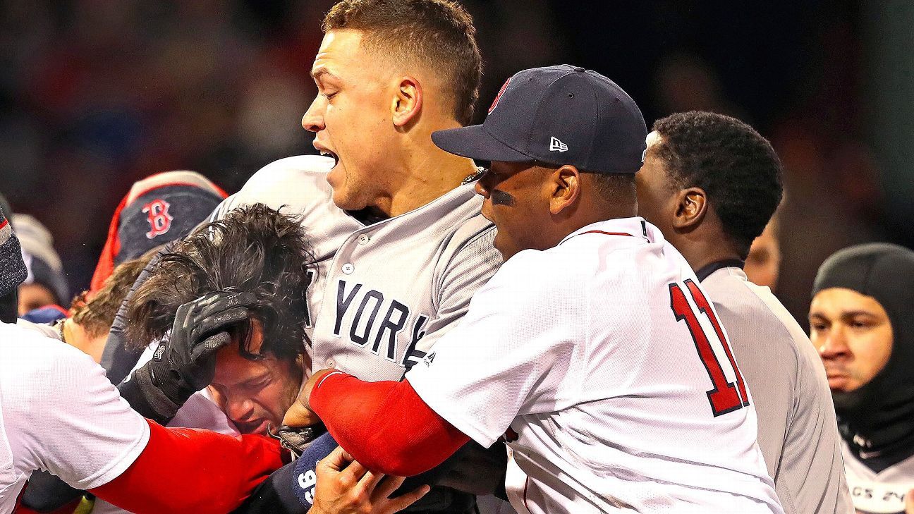 Red Sox-Yankees brawl: Benches clear after Joe Kelly hits Tyler Austin