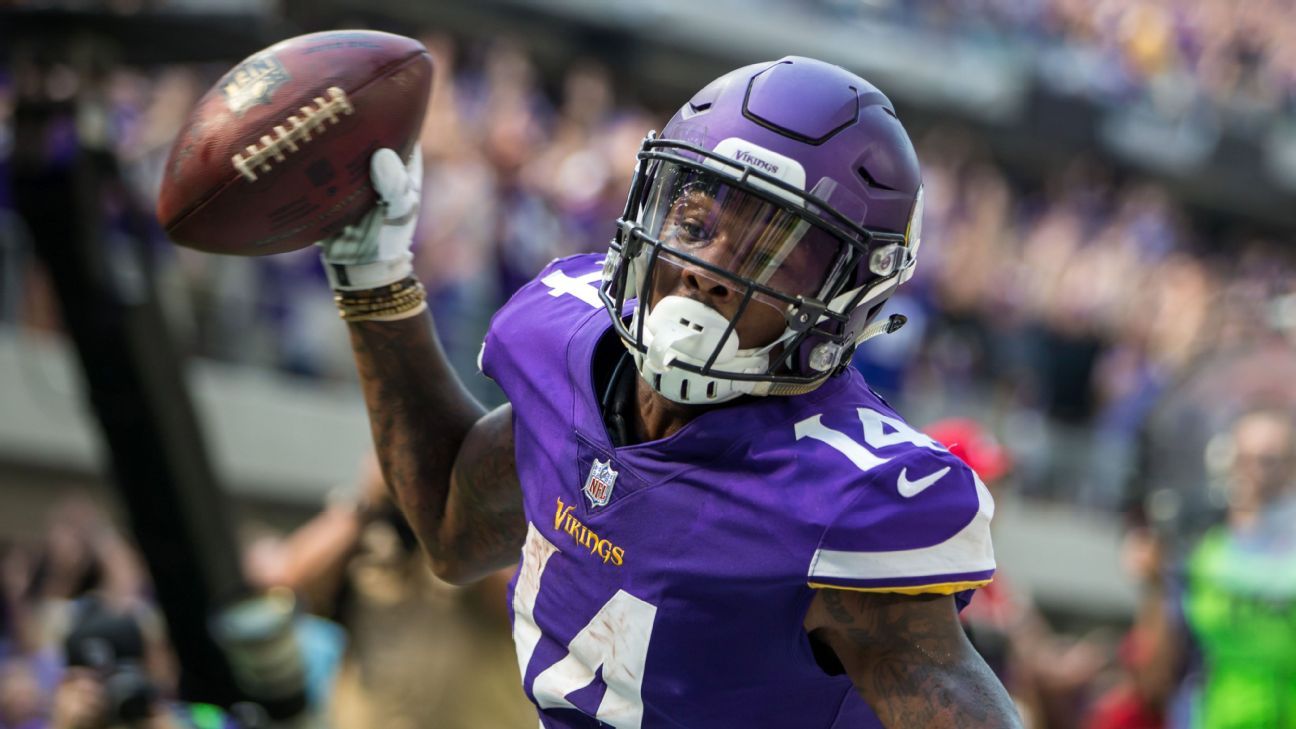 Minnesota Vikings' Stefon Diggs during the International Series NFL match  at Twickenham, London. PRESS ASSOCIATION Photo. Picture date: Sunday  October 29, 2017. See PA story GRIDIRON London. Photo credit should read:  Simon