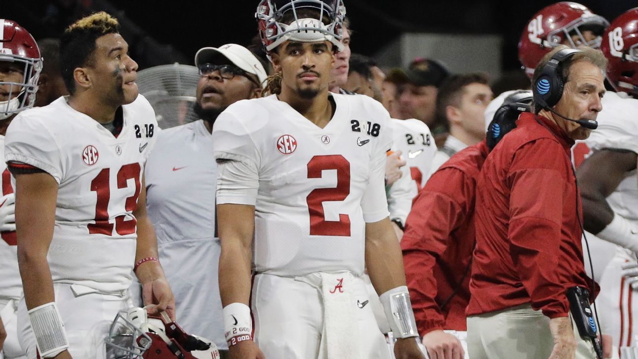 Greeny reflects on Jalen Hurts' career to the NFL, Jalen Hurts, Nick  Saban, National Football League, half-time