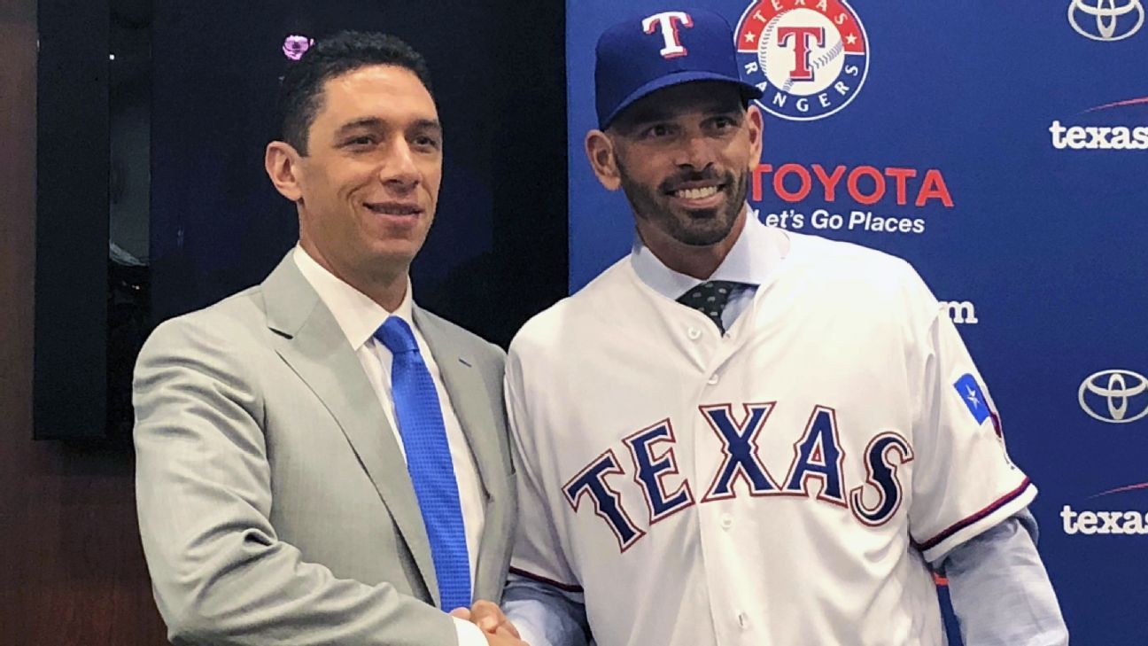 Texas Rangers manager Chris Woodward at the Birthplace