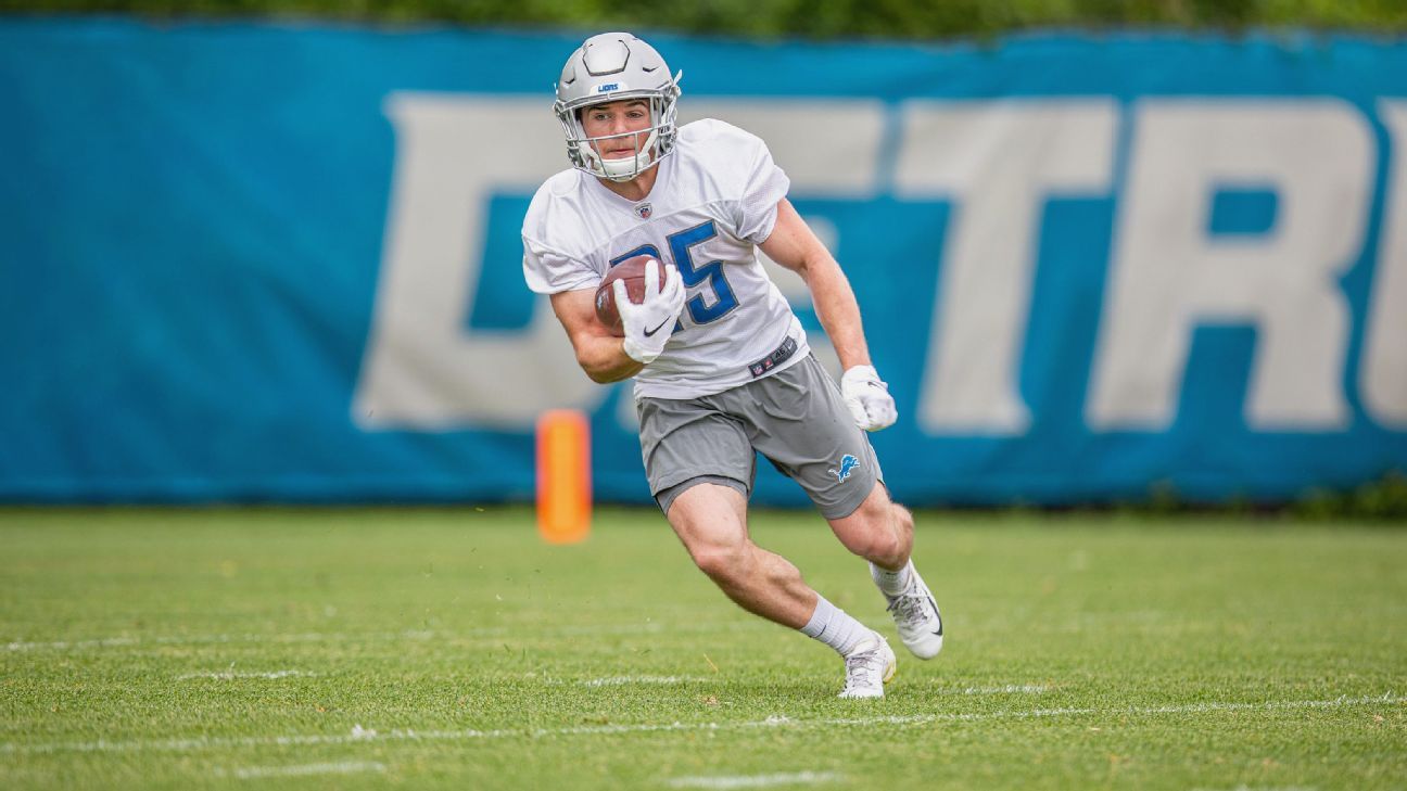 Detroit Lions wide receiver Tom Kennedy (85) makes a catch for a