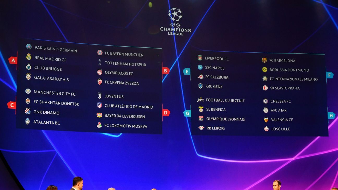 Uefa Champions League Full Group Stage Fixture Schedule 2019 20
