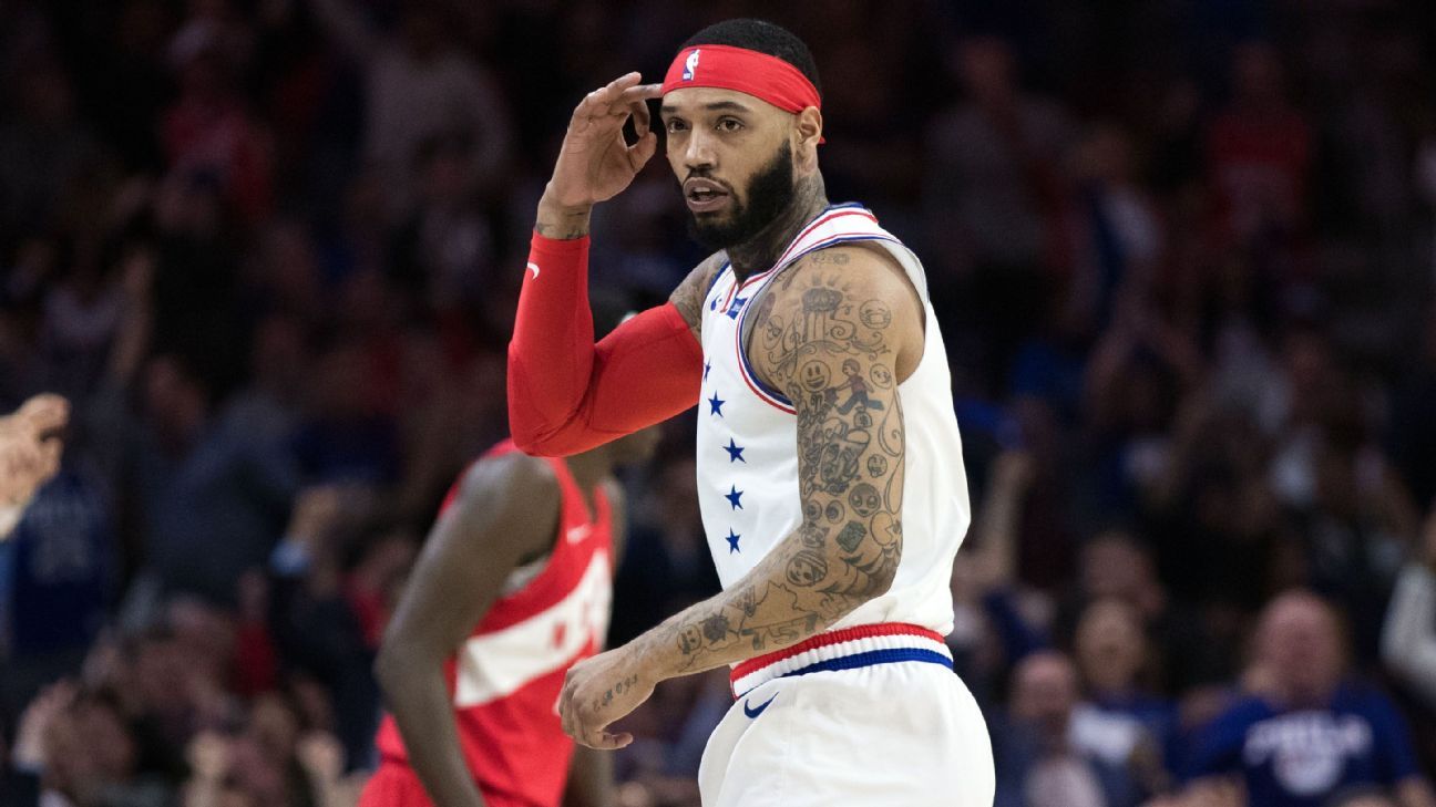 Philadelphia 76ers' Mike Scott appears to get into fight with