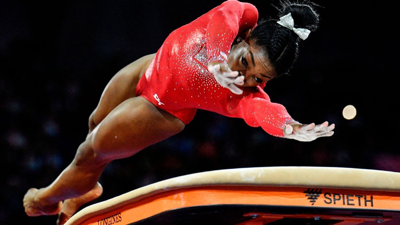 simone biles slow motion vault