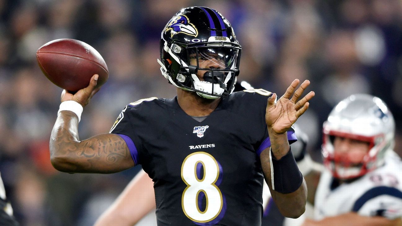 Patriots vs. Ravens score, takeaways: Lamar Jackson throws four TD