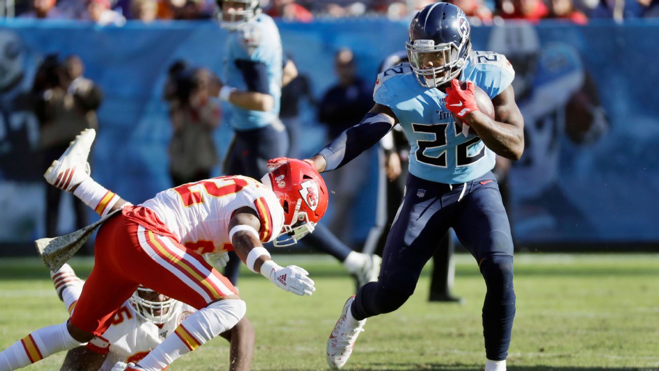 Josh Allen with a Derrick Henry stiff arm 