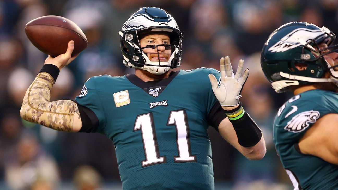 Commanders' Wentz fumbles, struggles in 1st game vs. Eagles