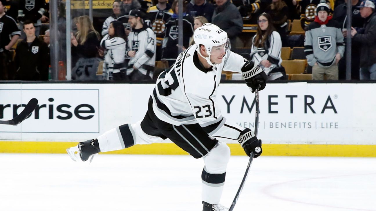 Dustin Brown of the Los Angeles Kings skates against the Minnesota News  Photo - Getty Images