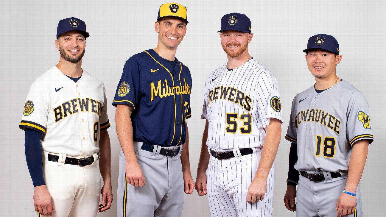 MLB on X: You know you want one of these @Brewers jerseys. RT and