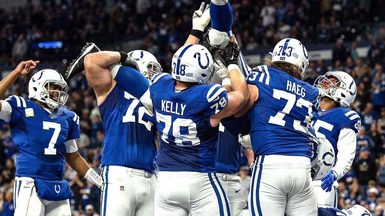 Colts' offensive line takes care of business but still taps into fun