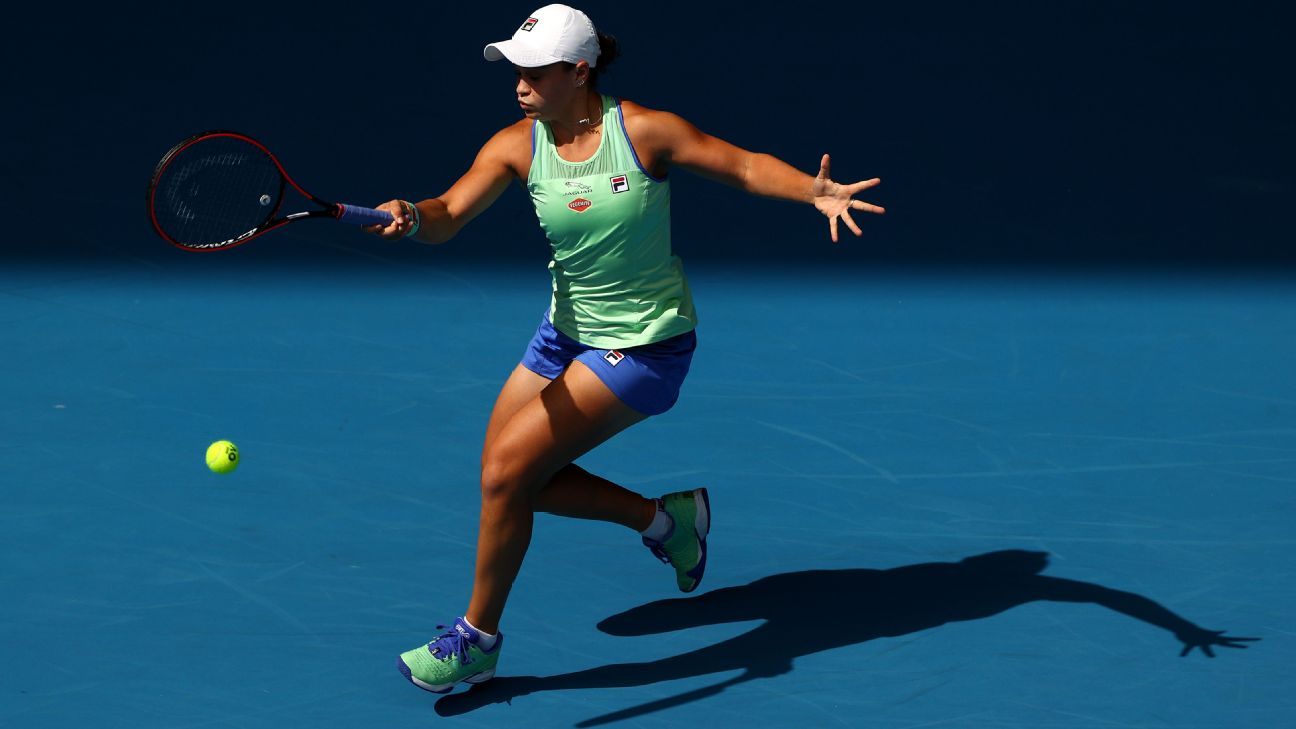 Barty again shakes nerves to cruise into last 16.
