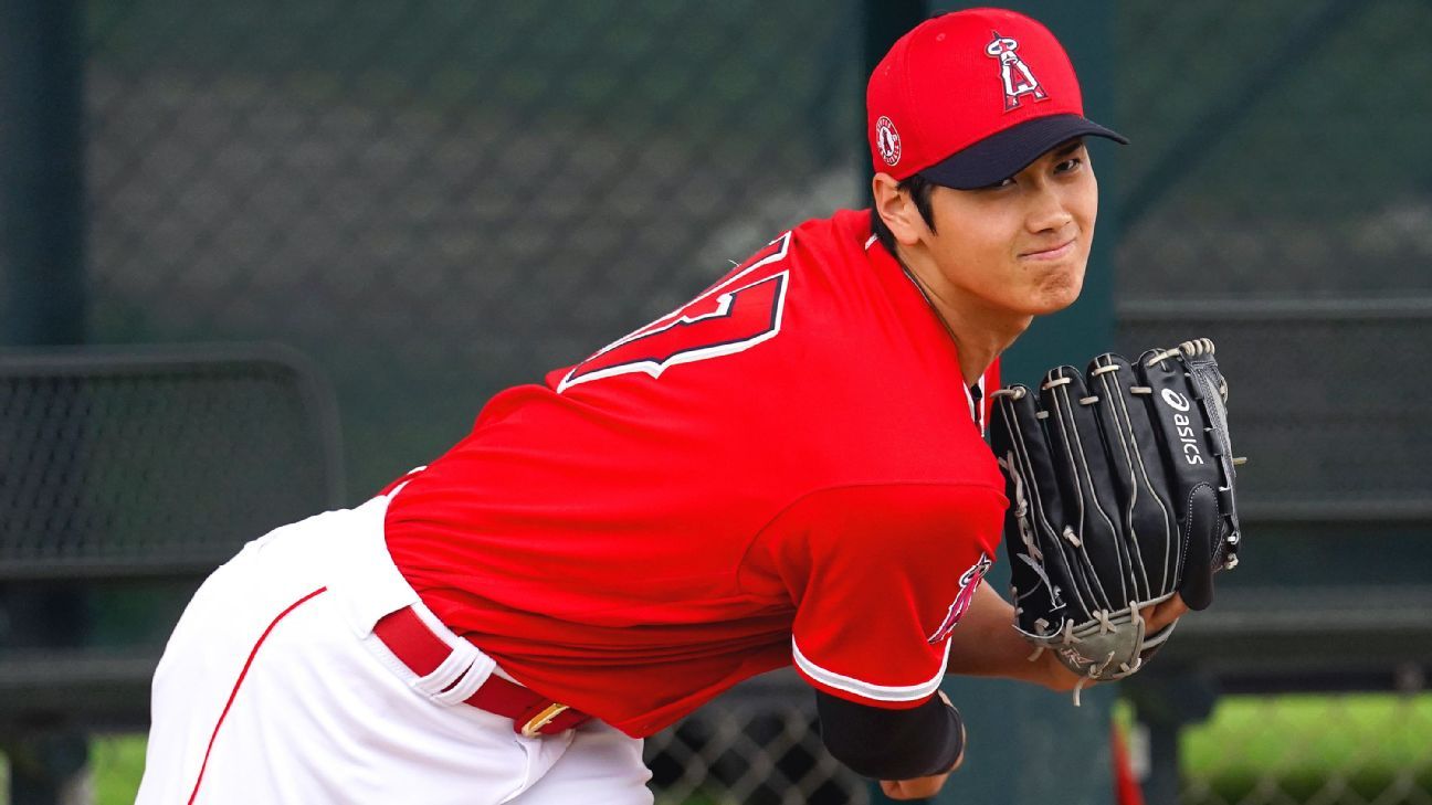 Los Angeles Angels two-way player Shohei Ohtani's Asics batting