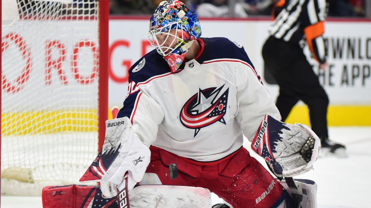 Auction: Blue Jackets goalie Elvis Merzlikins autographed