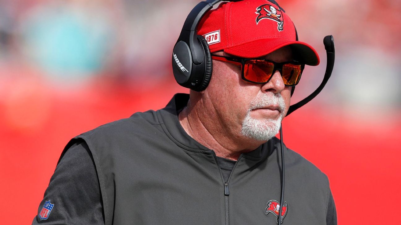 Tampa Bay Buccaneers coach Bruce Arians says 'entire organization' is vaccinated..
