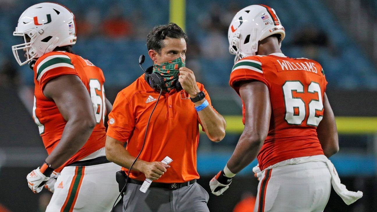 Miami Hurricanes football coach Manny Diaz tests positive for coronavirus