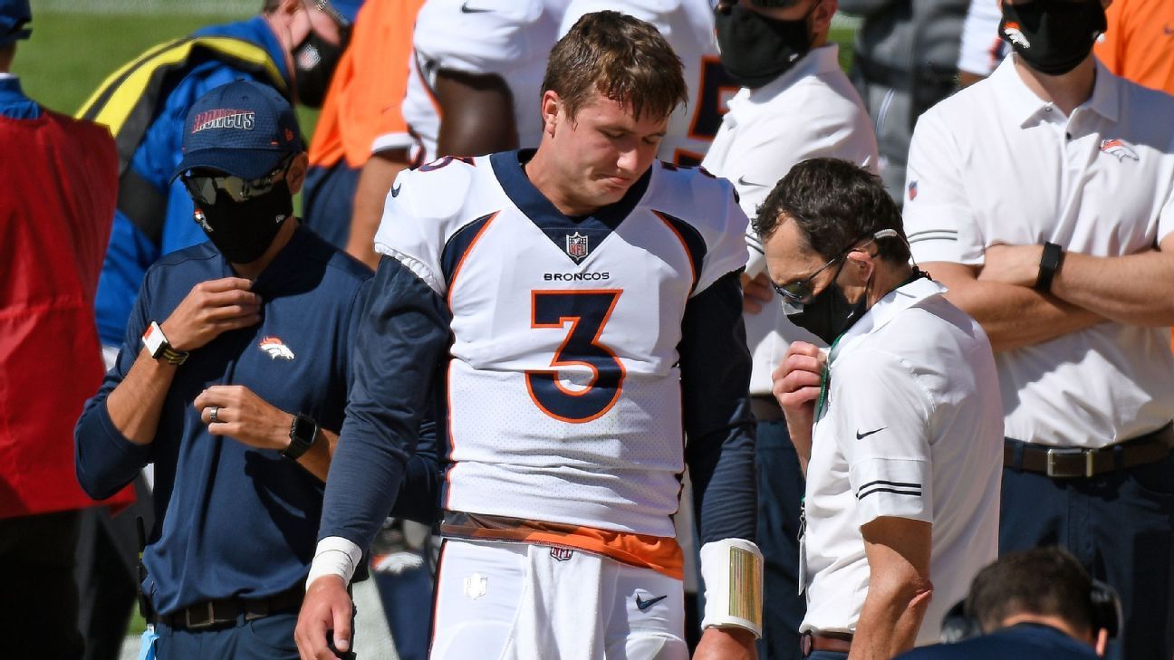 Denver Broncos quarterback Drew Lock (3) takes part in drills at an NFL  football training camp at team headquarters Wednesday, July 28, 2021, in  Englewood, Colo. (AP Photo/David Zalubowski Stock Photo - Alamy