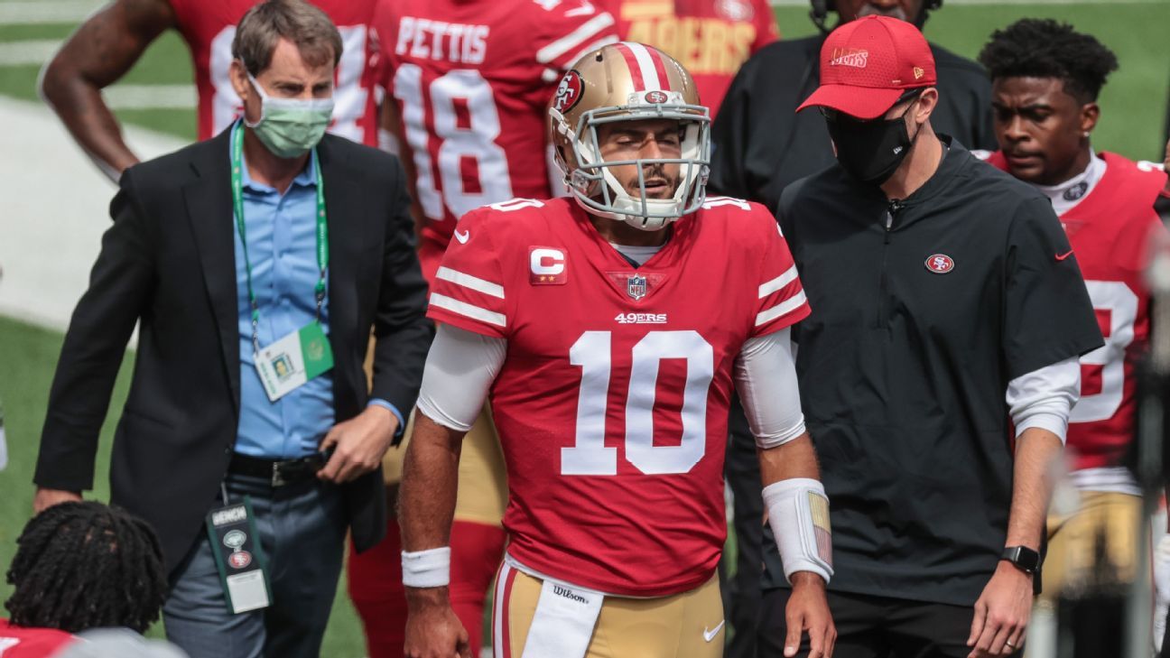 NFL on X: 49ers QB Jimmy Garoppolo ruled out vs. Jets.