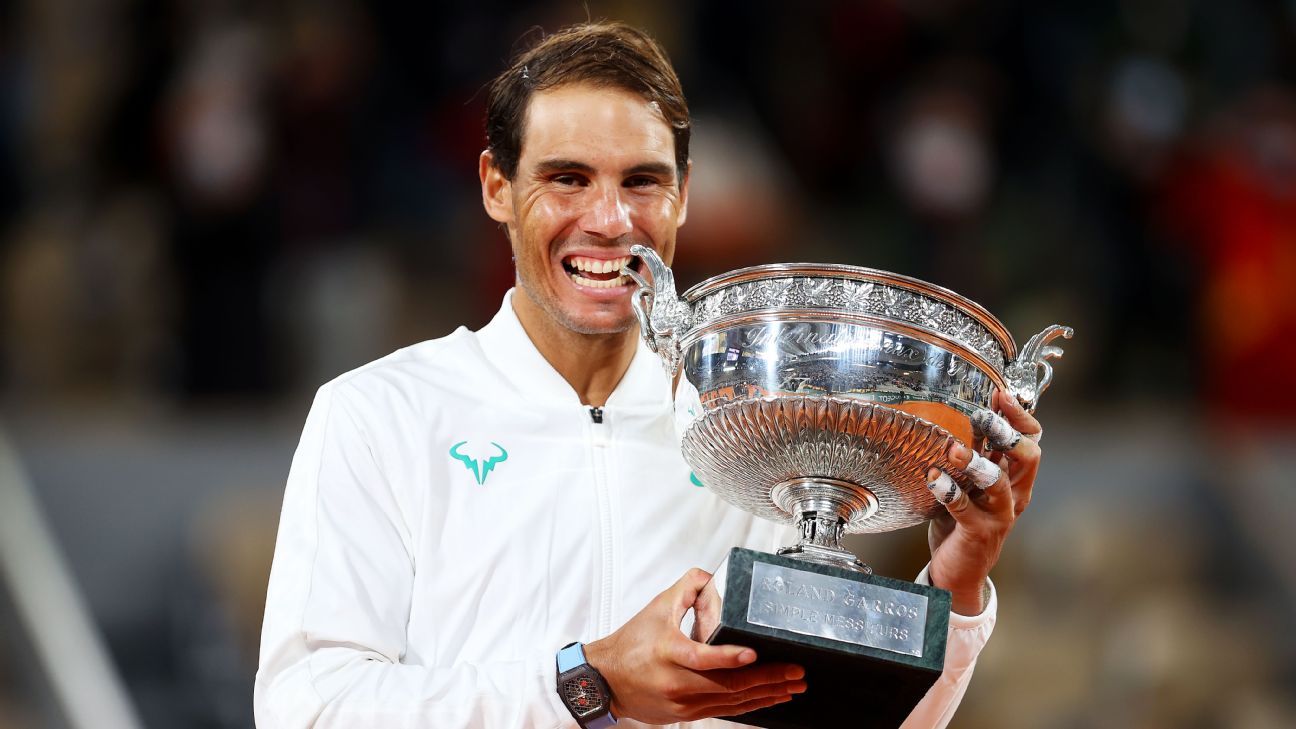 Download Rafael Nadal French Open 2020 Trophy Background
