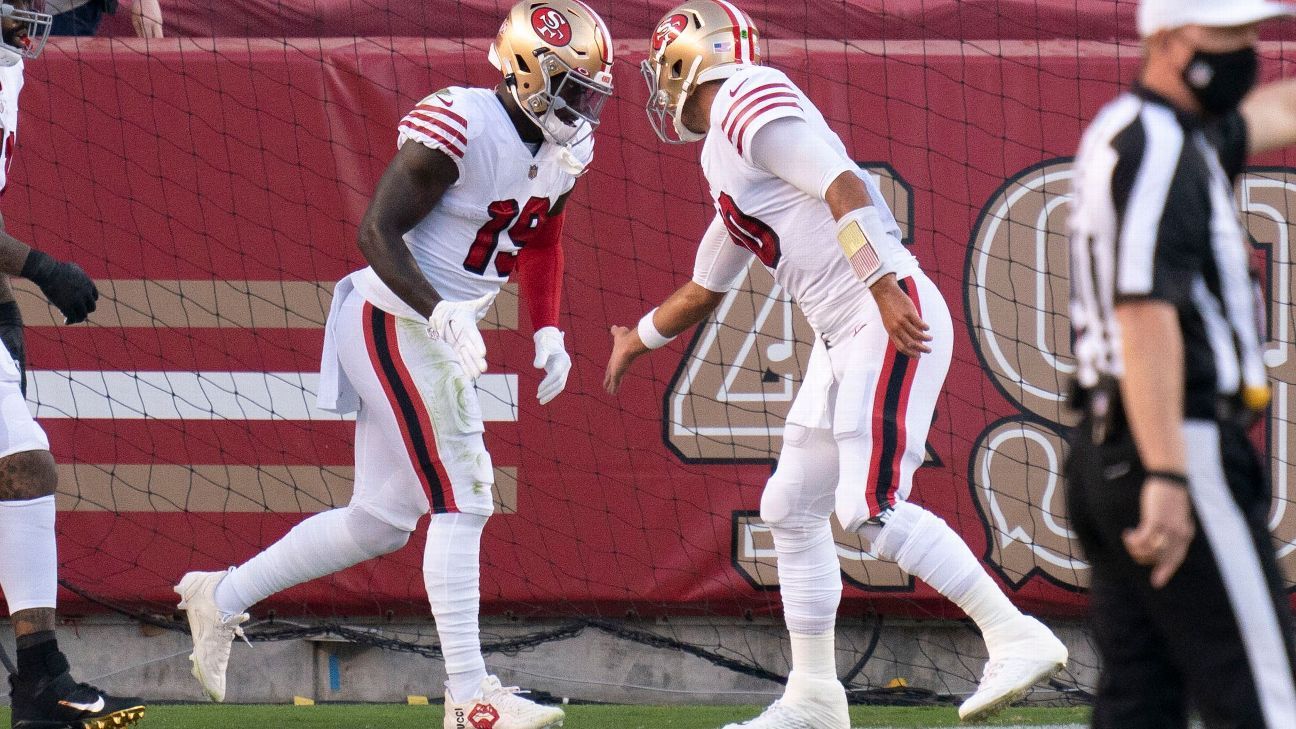 Los Angeles, CA. 13th Oct, 2019. San Francisco 49ers quarterback Jimmy  Garoppolo #10 after the NFL game between San Francisco 49ers vs Los Angeles  Rams at the Los Angeles Memorial Coliseum in