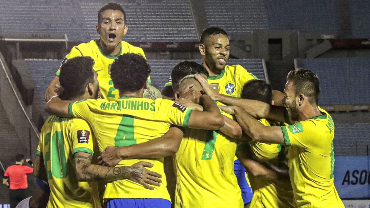 Brazil and Argentina cruise to top of CONMEBOL World Cup qualifying table, Colombia in trouble