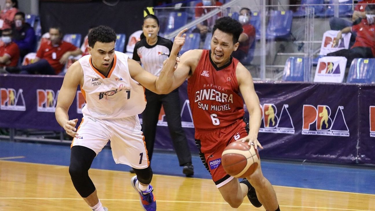 Barangay Ginebra smothers Meralco Bolts to take Philippine Cup semis lead